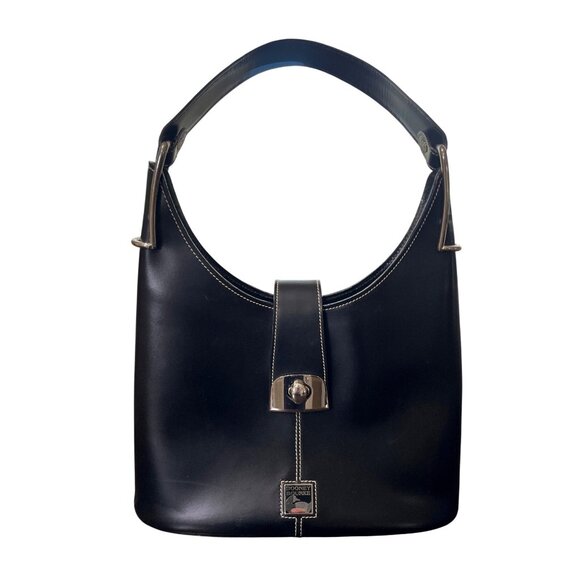 Dooney & Bourke Handbags - Dooney Bourke Black Crescent Shoulder Bag Y2K Smooth Leather Hobo